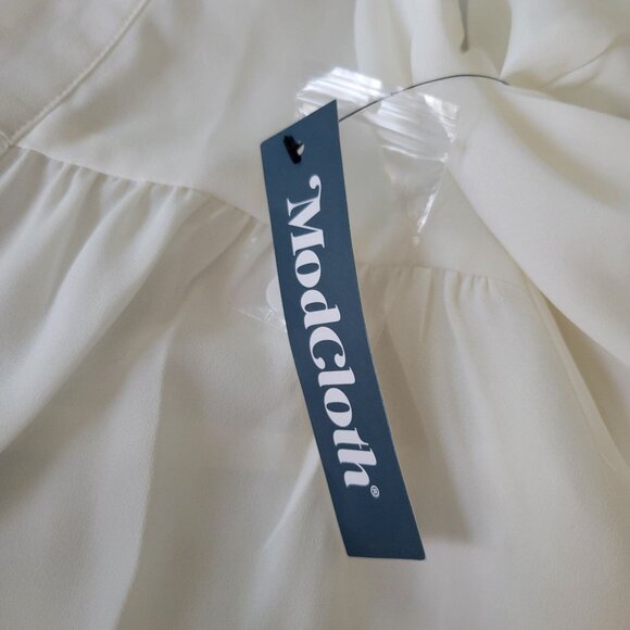 ModCloth Womens White Button-Up Blouse (Size 3X) - Picture 7 of 8